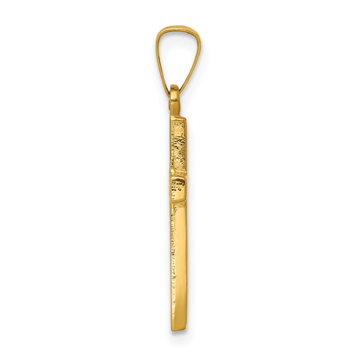 14k Small Hollow Cross Charm