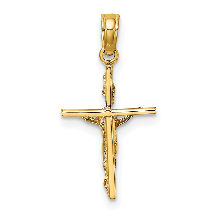 14K Small Polished Crucifix Charm