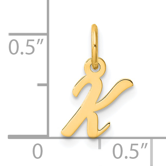 14K Small Script Letter K Initial Charm