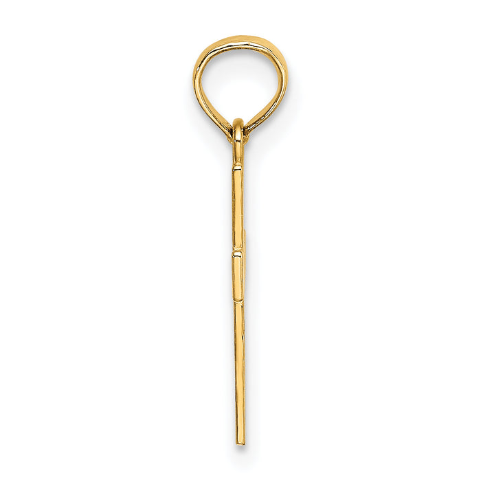 14K Small Textured Cross Charm