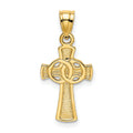 14K Solid Cross w/ Eternity Rings Cross Charm