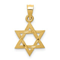 14k Solid Satin Star of David Charm