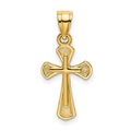 14K Solid Textured Cross Charm