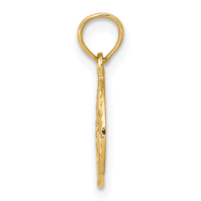 14K Star of David in Circle Frame Pendant
