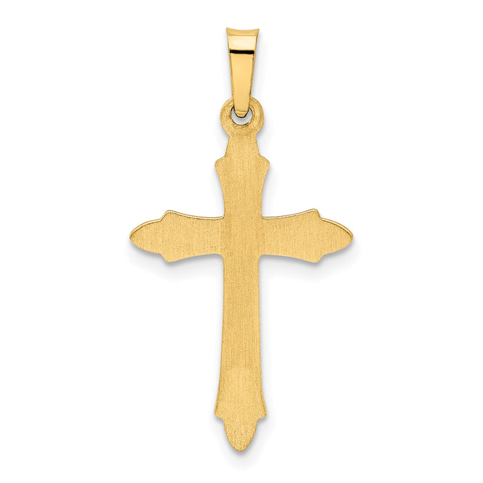 14k Textured and Polished Passion Cross Pendant