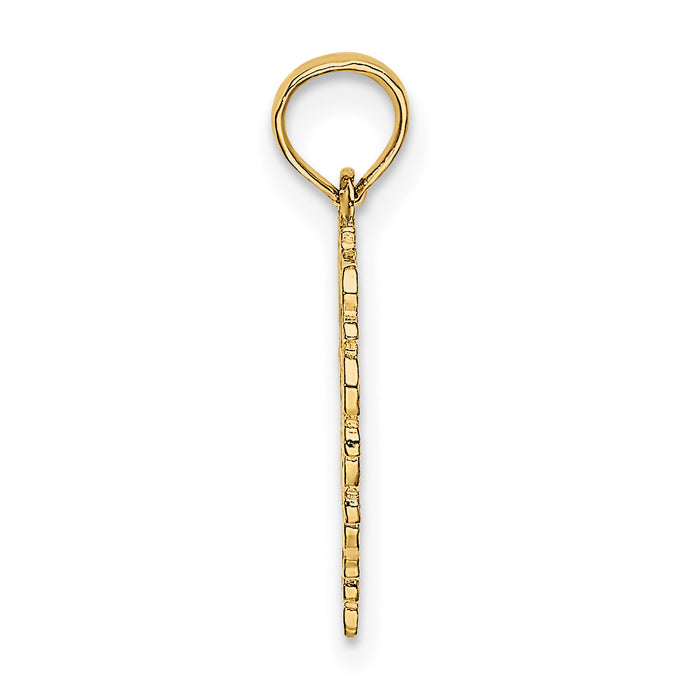 14K Textured Star Of David In Heart Charm