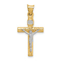 14k Two-Tone Crucifix Pendant