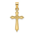 14K w/ Engraved Edges Cross Charm