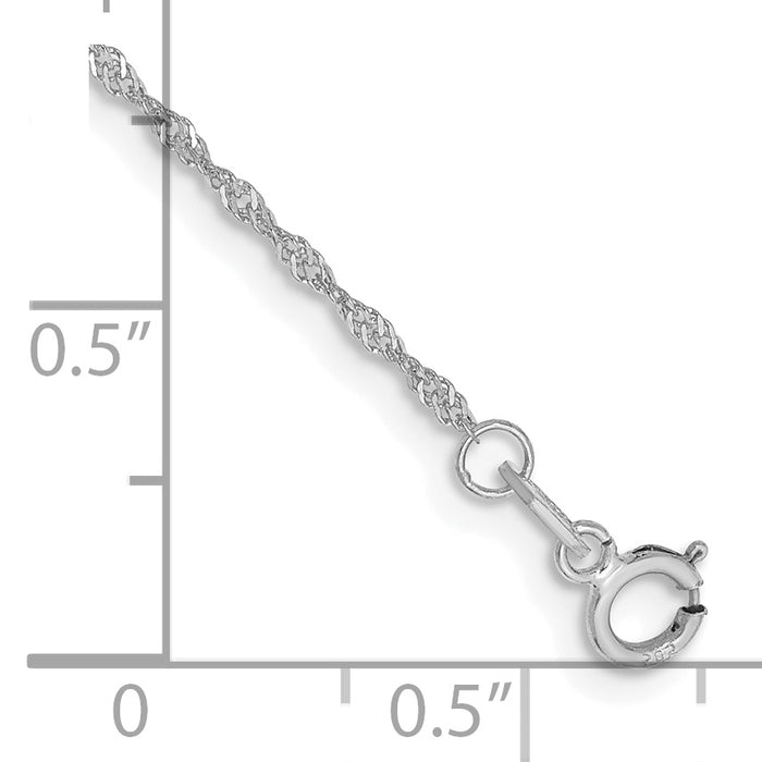 14k WG 1.1mm Singapore Chain