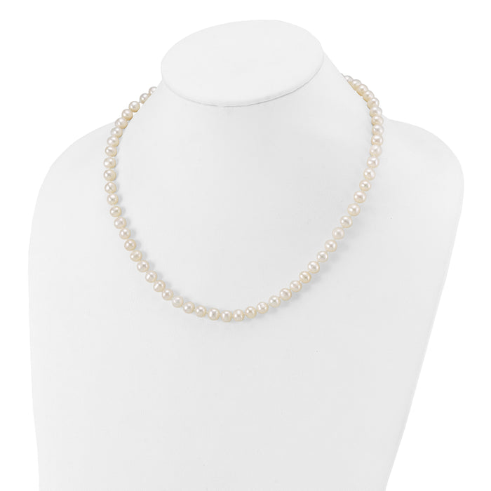 14k WG 6-7mm Near Rnd Wht Freshwater Cultured Pearl 18in Necklace