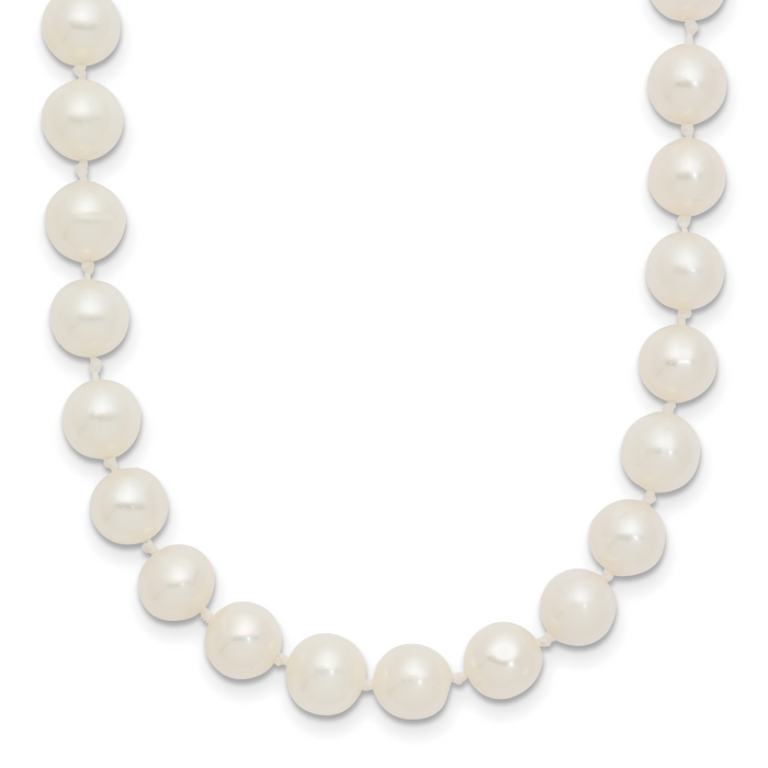 14k WG 6-7mm White Near Round Freshwater Cultured Pearl Necklace