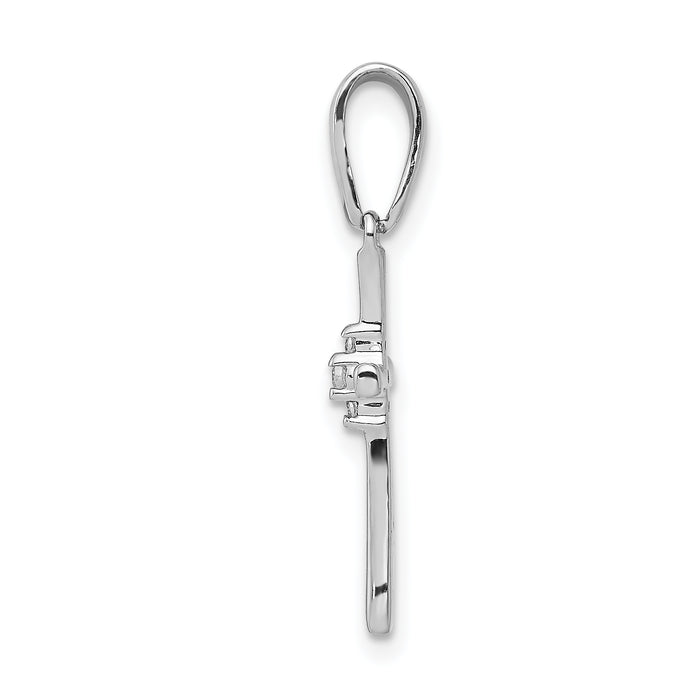 14k White Gold .02ct. Diamond Cross Pendant