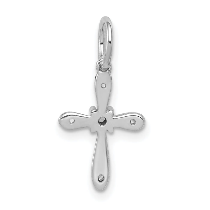 14k White Gold .03ct. Diamond Cross Charm
