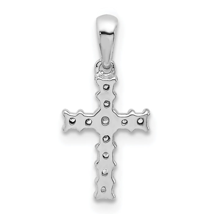 14k White Gold 1/20ct. Diamond Latin Cross Pendant
