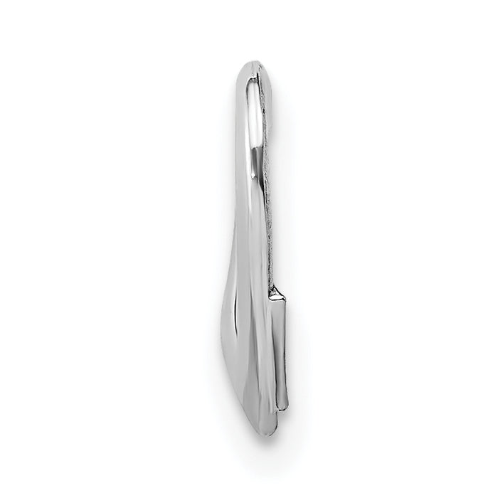 14K White Gold 2-D Floating Heart Charm