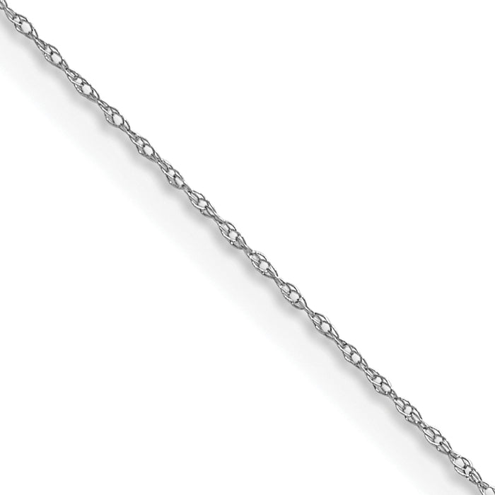 14k White Gold .4 mm Carded Cable Rope Chain