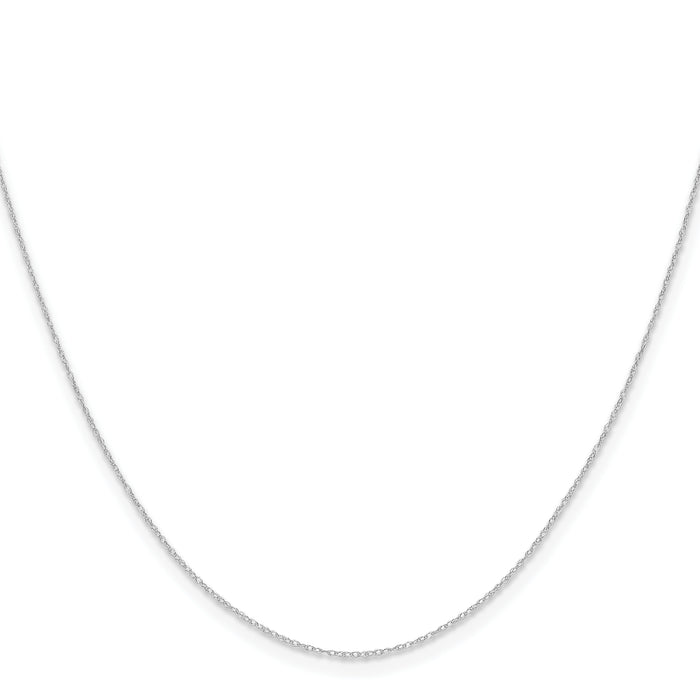 14k White Gold .4 mm Carded Cable Rope Chain