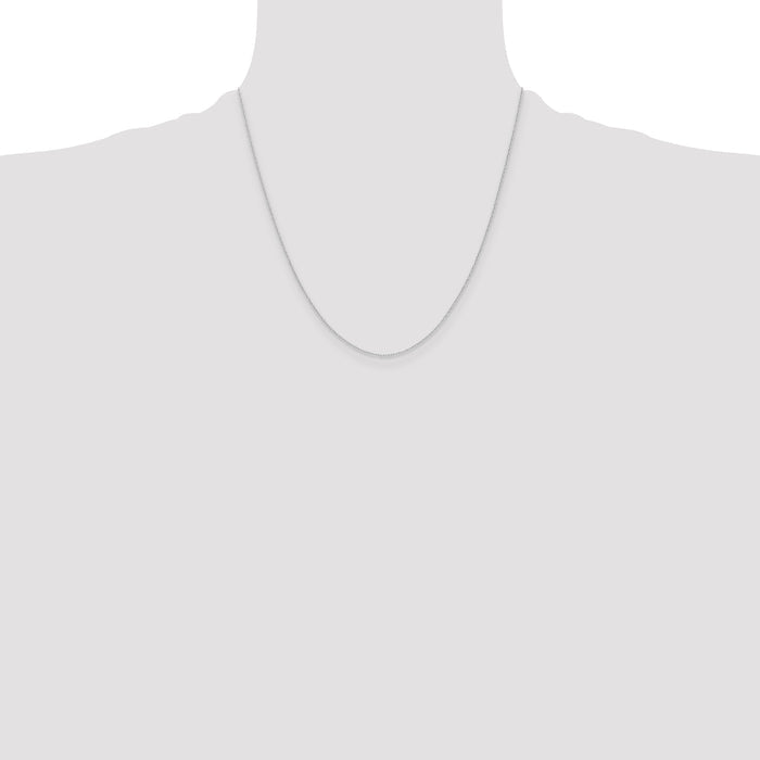 14k White Gold .4 mm Carded Cable Rope Chain