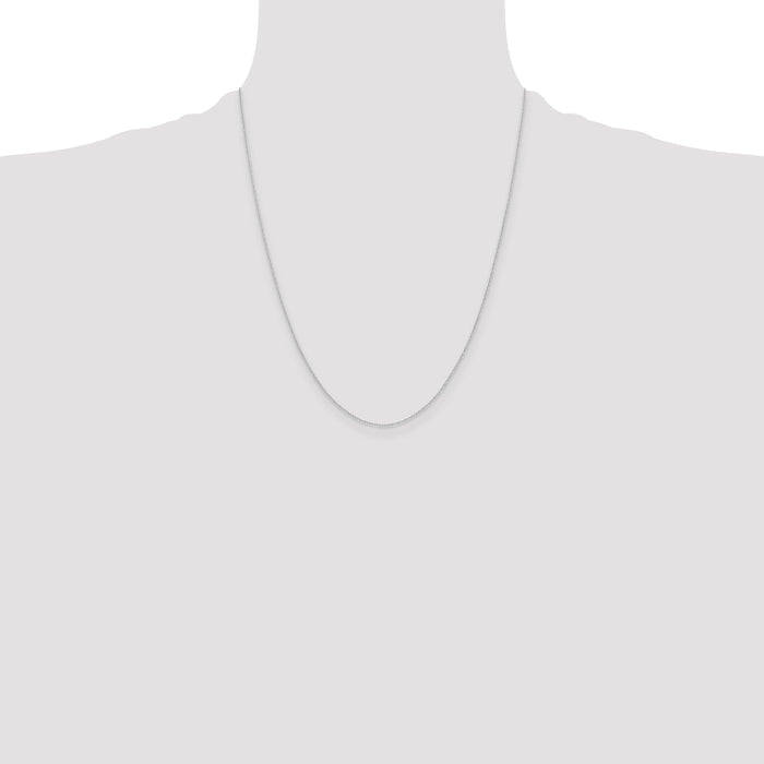 14k White Gold .4 mm Carded Cable Rope Chain