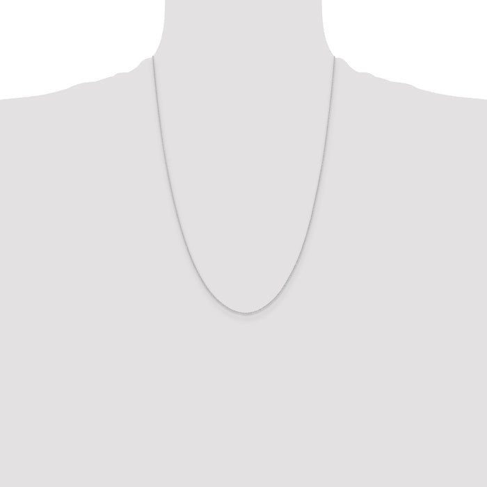 14k White Gold .4 mm Carded Cable Rope Chain