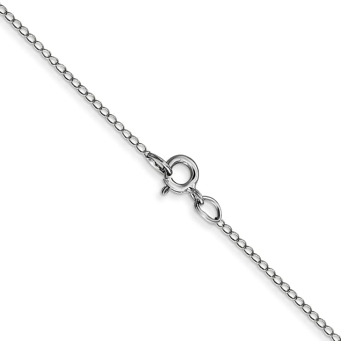 14k White Gold .42mm Gold Carded Curb Chain