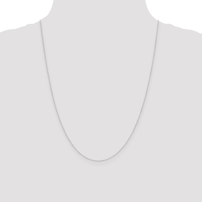 14k White Gold .42mm Gold Carded Curb Chain