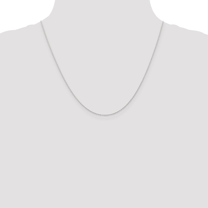 14k White Gold .5 mm Carded Cable Rope Chain