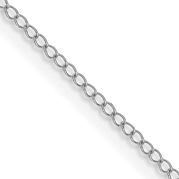 14k White Gold .5mm Carded Curb Chain