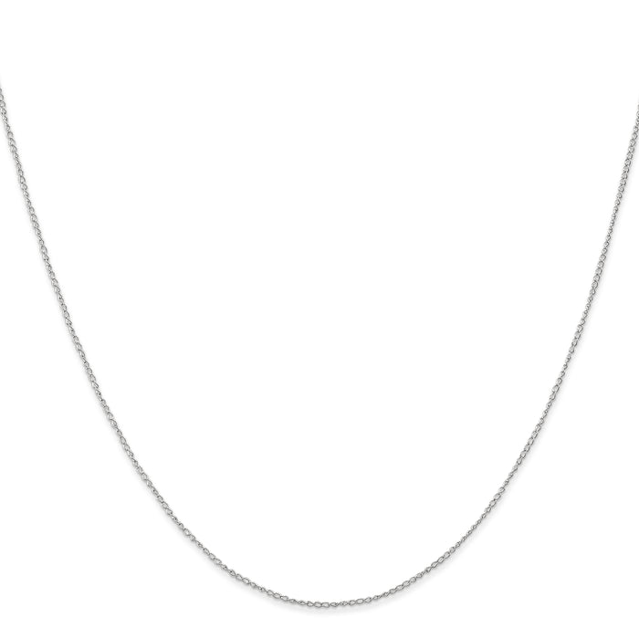 14k White Gold .5mm Carded Curb Chain