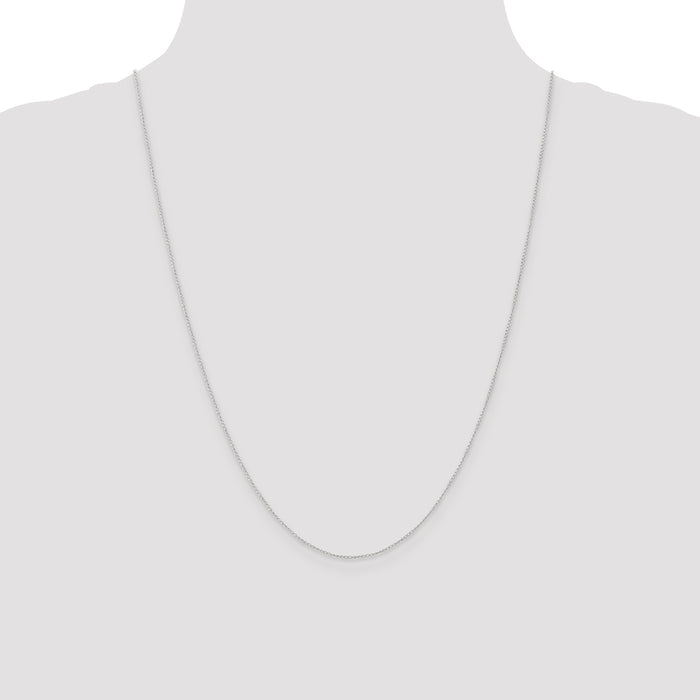 14k White Gold .5mm Carded Curb Chain