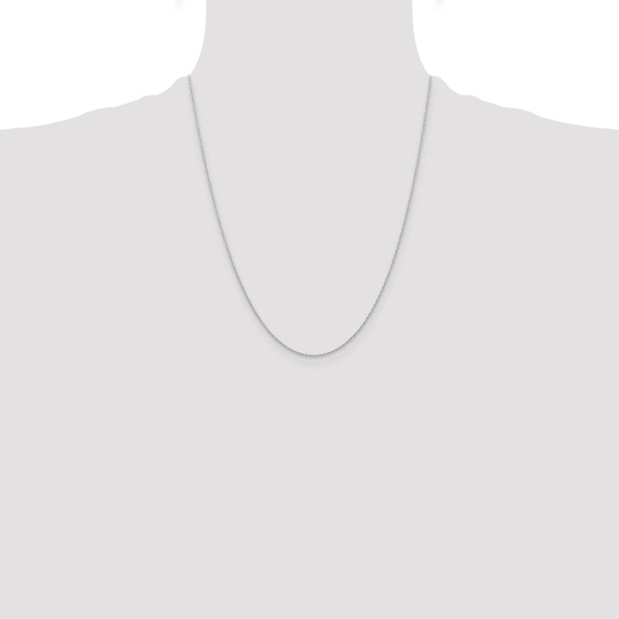 14k White Gold .6 mm Carded Cable Rope Chain