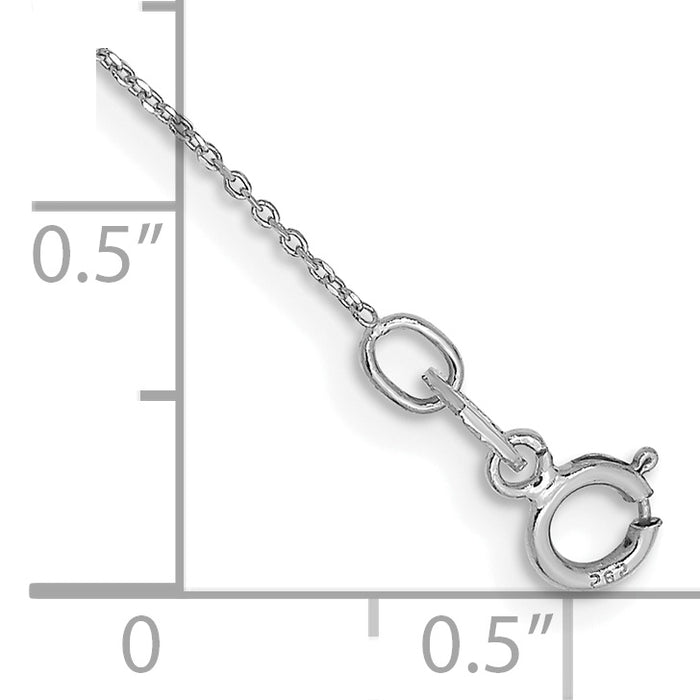 14k White Gold .6mm D/C Round Open Link Cable Chain Anklet