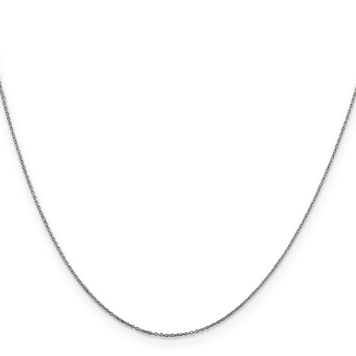 14k White Gold .6mm D/C Round Open Link Cable Chain