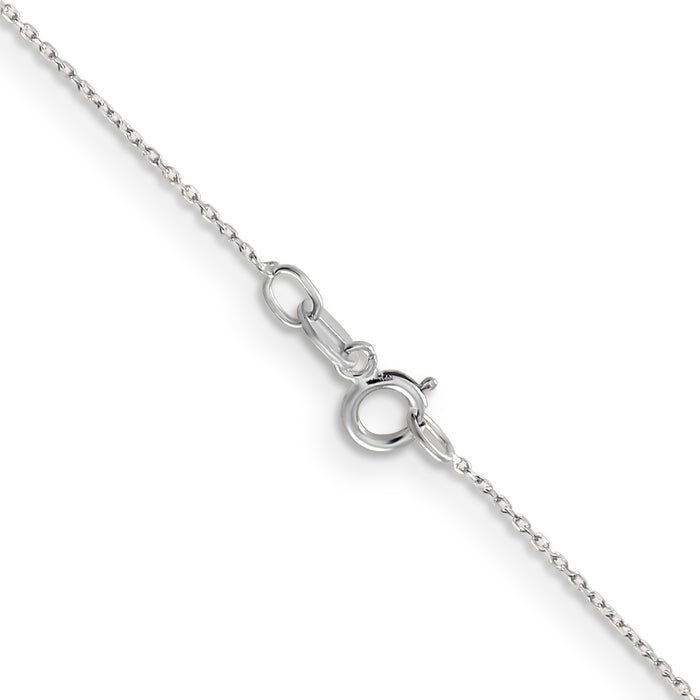 14k White Gold .6mm D/C Round Open Link Cable Chain