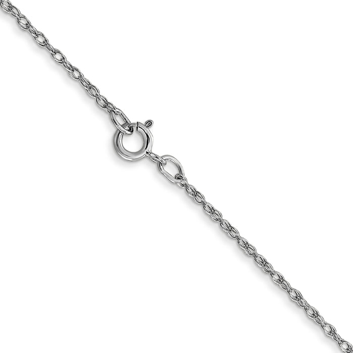 14k White Gold .7 mm Carded Cable Rope Chain