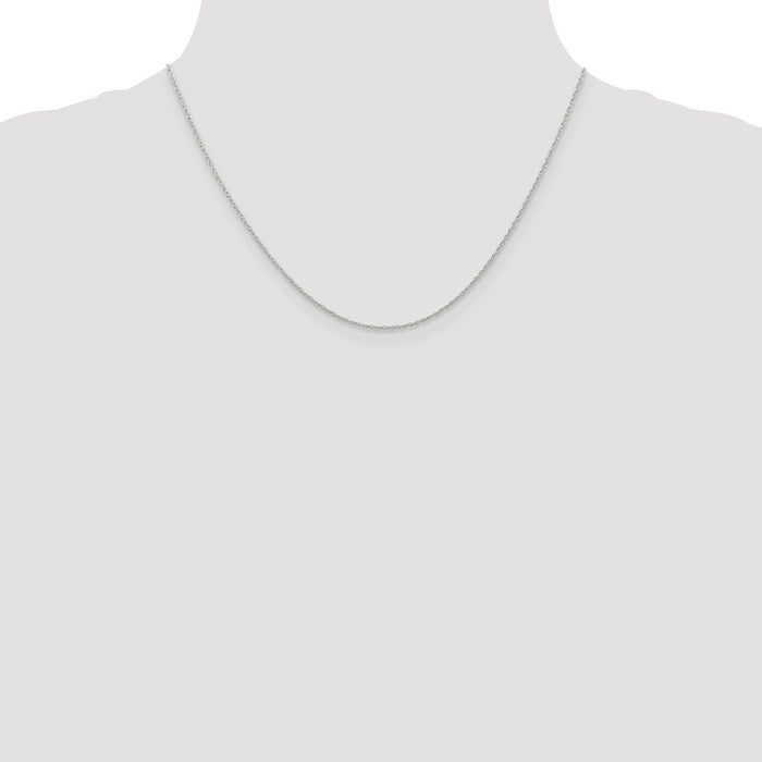 14k White Gold .7 mm Carded Cable Rope Chain