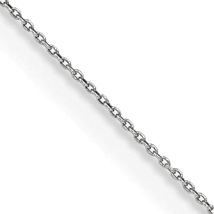 14k White Gold .75mm Round Open Link Cable Chain