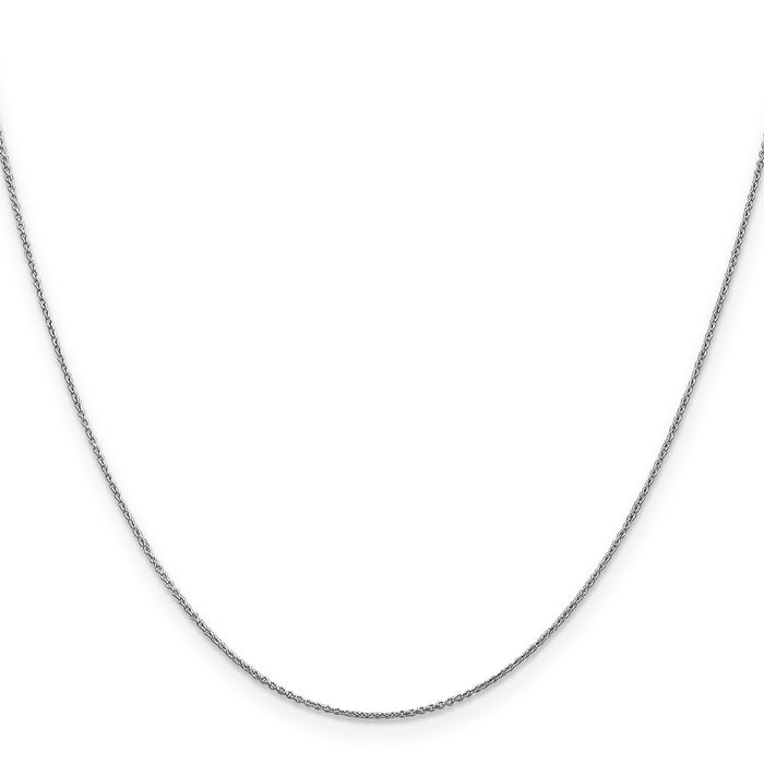 14k White Gold .75mm Round Open Link Cable Chain