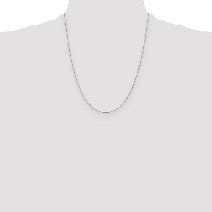 14k White Gold .75mm Round Open Link Cable Chain