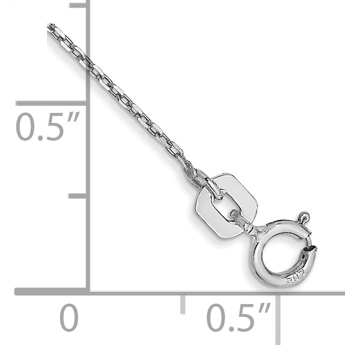 14k White Gold .8mm D/C Cable with Spring Ring Clasp Chain Anklet