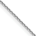 14k White Gold .8mm D/C Round Open Link Cable Chain