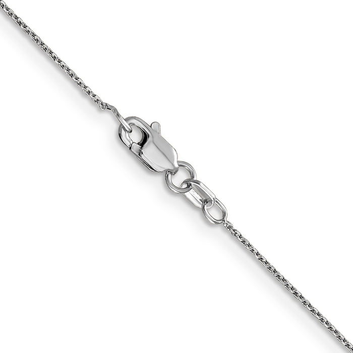 14k White Gold .8mm D/C Round Open Link Cable Chain