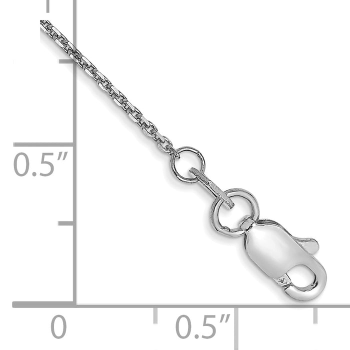 14k White Gold .95mm D/C Cable Chain Anklet