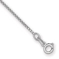 14k White Gold .9mm Box with Spring Ring Clasp Chain