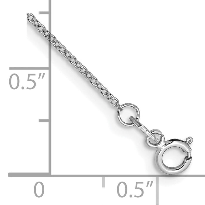 14k White Gold .9mm Cable with Spring Ring Clasp Chain Anklet