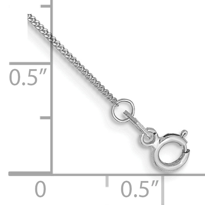 14k White Gold .9mm Curb Chain Anklet