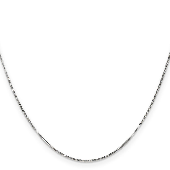 14k White Gold .9mm Curb Pendant Chain