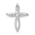 14k White Gold AA Diamond Cross Pendant