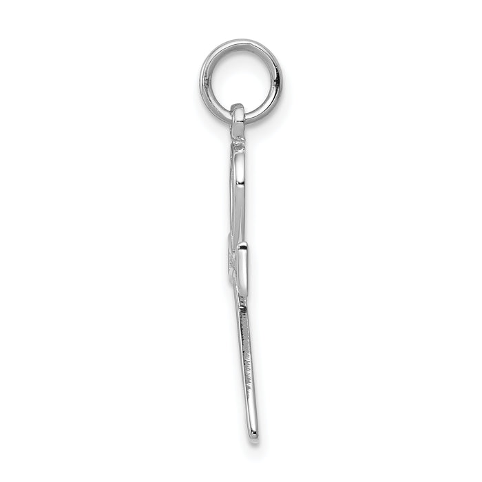 14k White Gold Ankh Cross Pendant