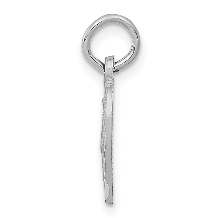 14k White Gold Cross in Heart Charm